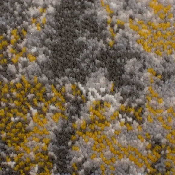 Abstract Rug with Short Pile - Ochre, Polypropylene