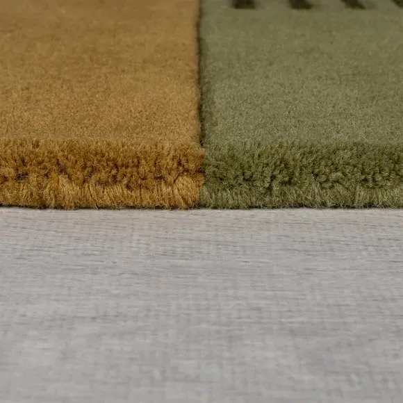 Abstract Wool Rug - Green, Hand Tufted