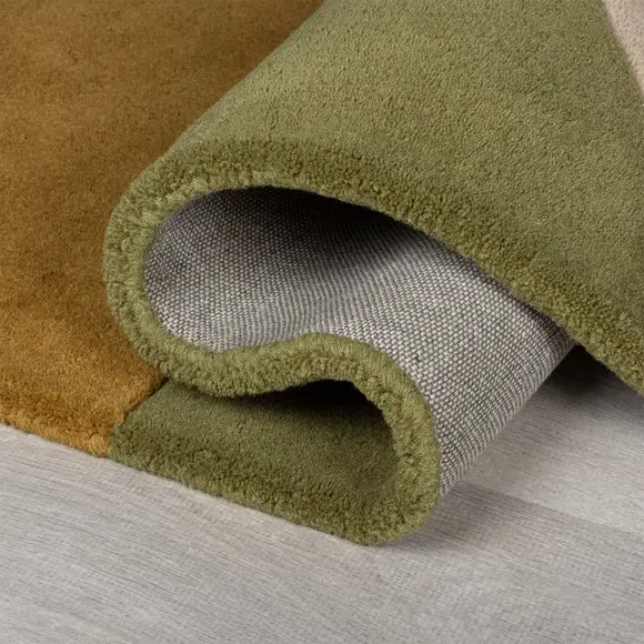 Abstract Wool Rug - Green, Hand Tufted