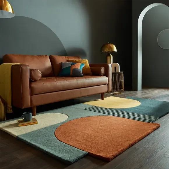 Abstract Wool Rug - Multicoloured, Hand Tufted