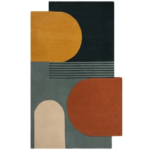 Abstract Wool Rug - Multicoloured, Hand Tufted