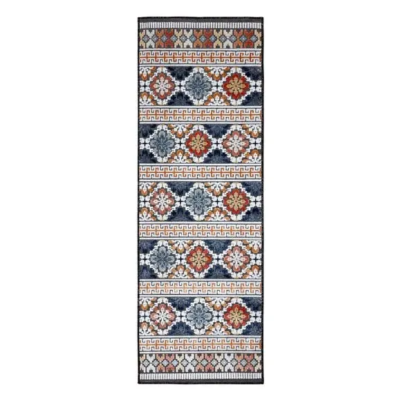 Aztec Indoor Outdoor Runner - Navy, Polypropylene