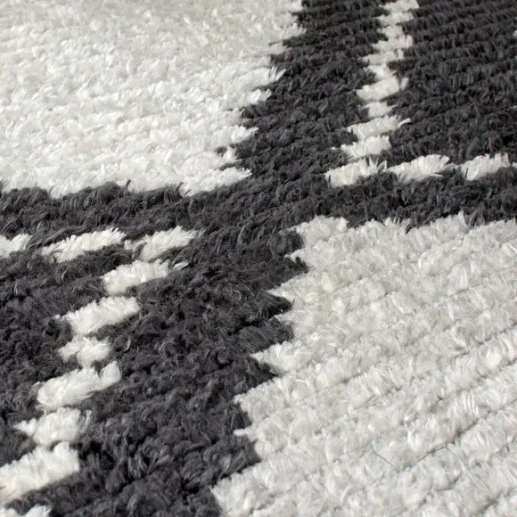 Berber Rug with Tassels - Monochrome, Polyester