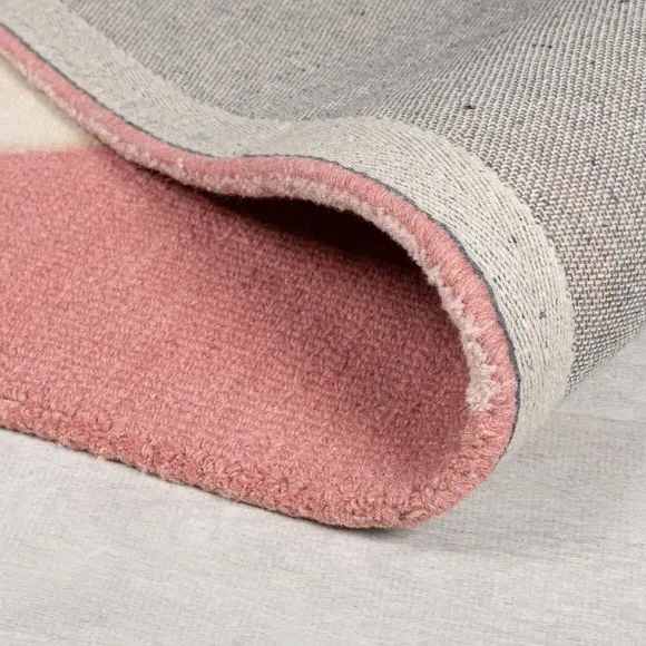 Geometric Abstract Rug - Pink, Wool