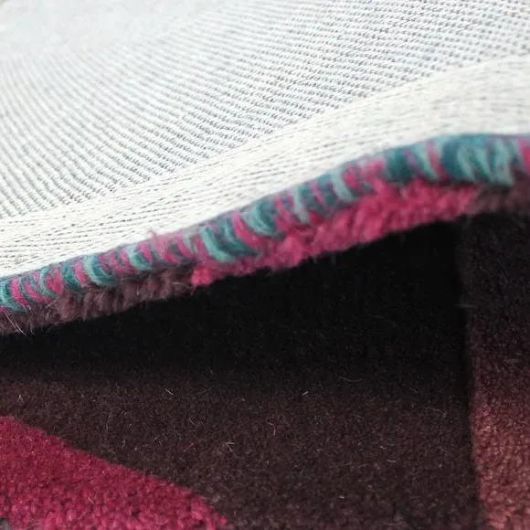 Geometric Rug Hand Carved - Multicoloured, Wool