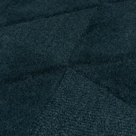 Geometric Rug Hand Carved - Teal, Wool