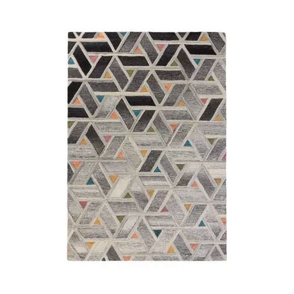 Geometric Rug - River Grey