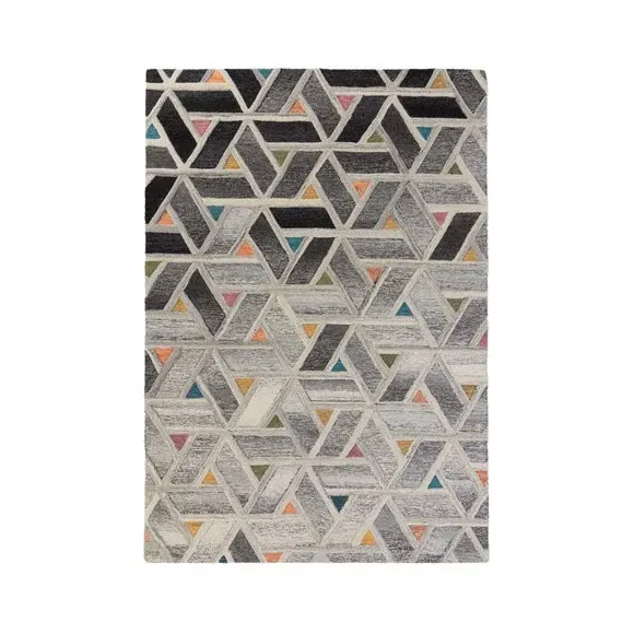 Geometric Rug - River Grey