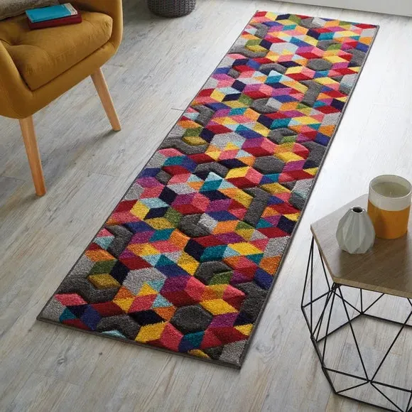 Geometric Runner Rug - Multicolor image