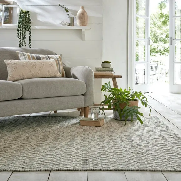 Global Design Rug with High-Low Pattern - Grey
