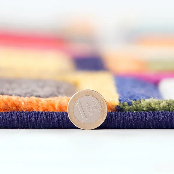 Hand-Carved Rug - Multicoloured, Polypropylene
