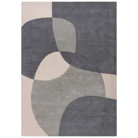 Hand-Carved Rug with Bold Pattern - Multi, Wool