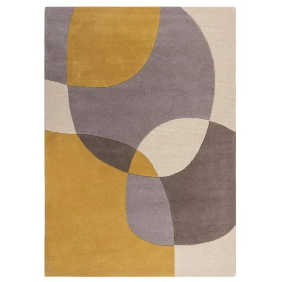 Hand-Carved Rug with Bold Pattern - Multi, Wool