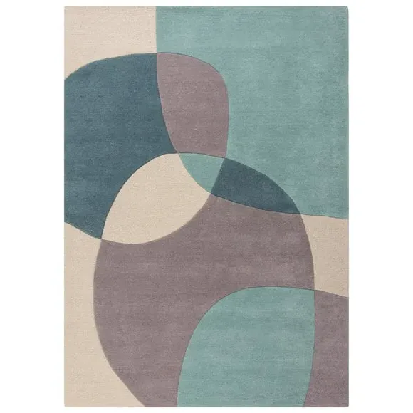 Hand-Carved Rug with Bold Pattern - Ochre, Wool