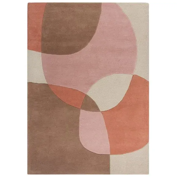 Hand-Carved Rug with Bold Pattern - Ochre, Wool
