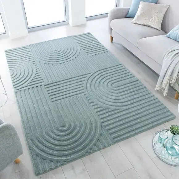 Hand-Crafted Rug - Duck Egg, Wool image