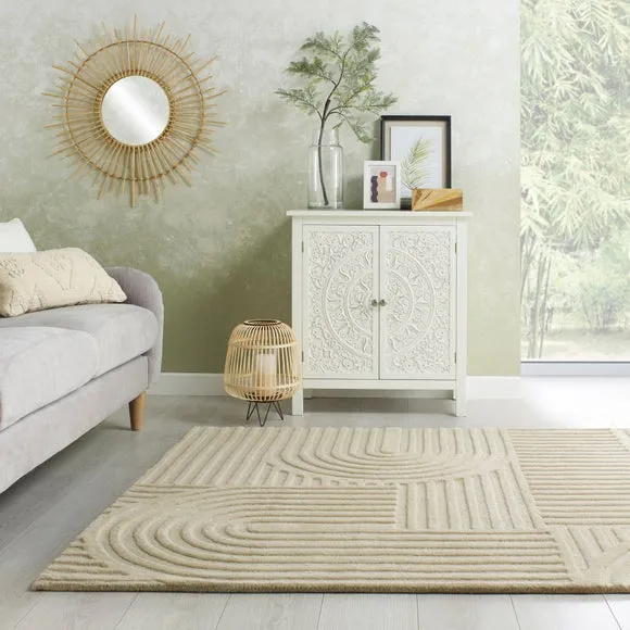 Hand-Crafted Rug - Natural, Wool