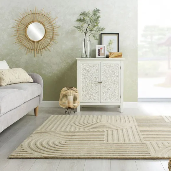 Hand-Crafted Rug - Natural, Wool