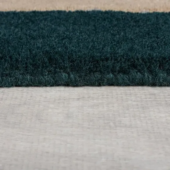 Labyrinth Shaped Wool Rug - Blue, Wool