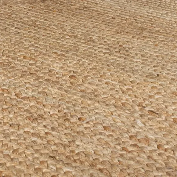 Oval Rug with Scallop Edge - Grey, Jute