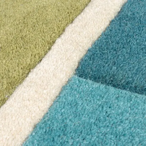Piano Stripe Wool Runner - Green, Wool