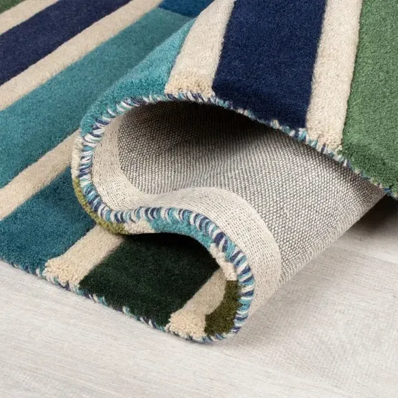 Piano Stripe Wool Runner - Green, Wool