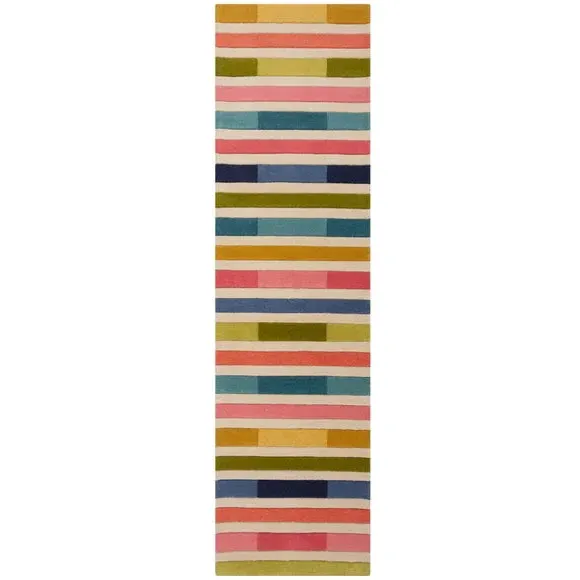 Piano Stripe Wool Runner - Pink, Wool