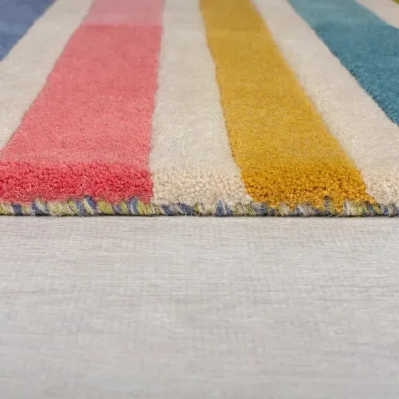 Piano Stripe Wool Runner - Pink, Wool