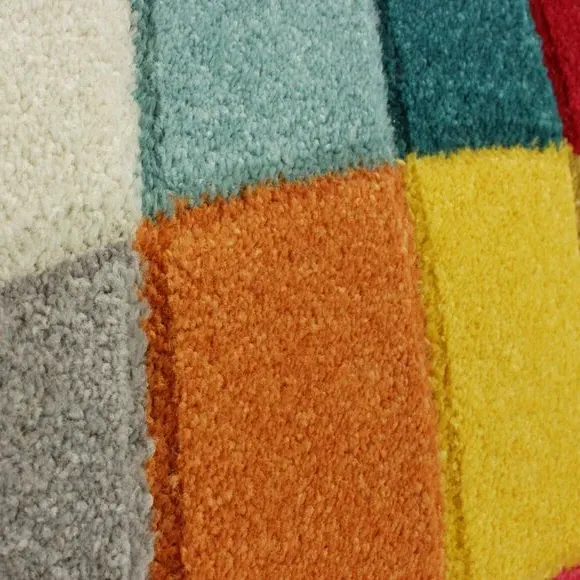 Round Geometric Rug - Multicolor, Polypropylene