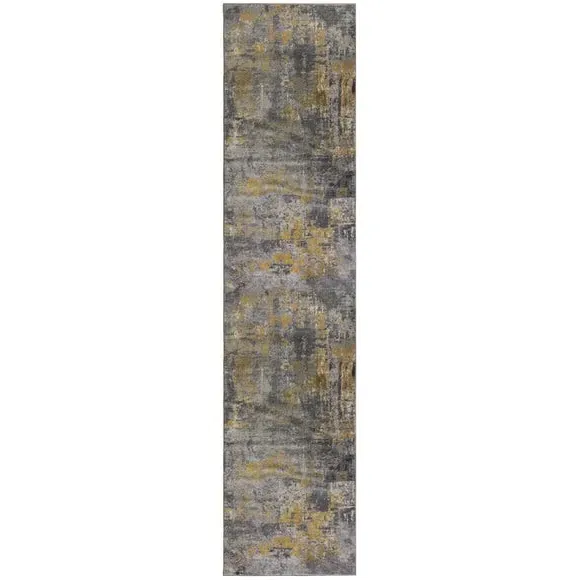Runner Rug Abstract Design - Ochre, Polypropylene