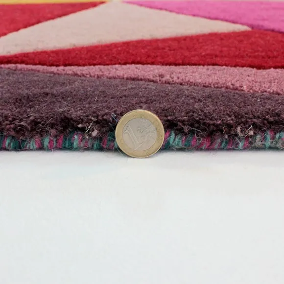 Runner Rug Hand-Carved - Multicolor, Wool