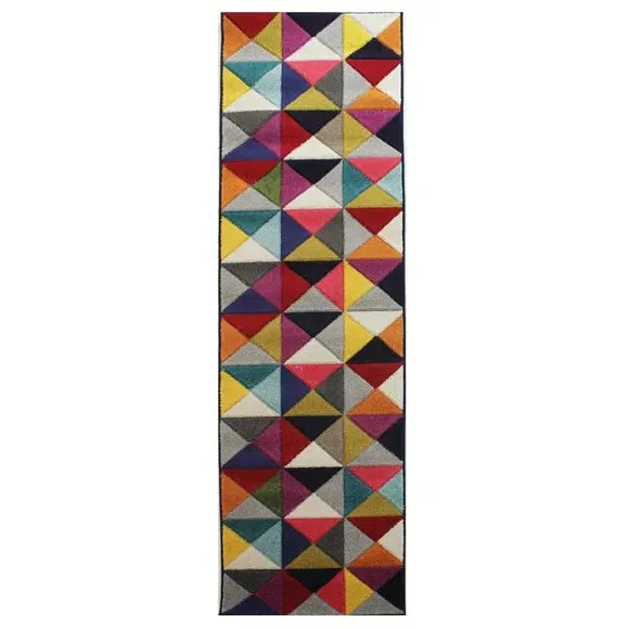 Runner Rug Hand-Carved - Multicoloured, Polypropylene