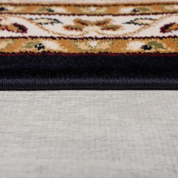 Runner Rug with Border Design - Blue, Polypropylene