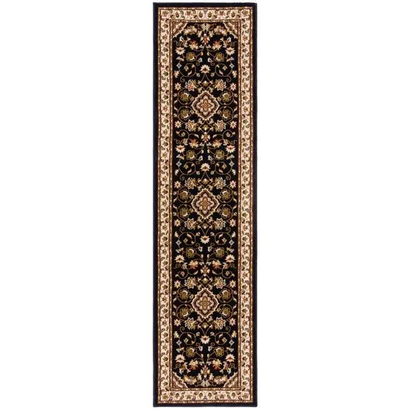 Runner Rug with Border Design - Blue, Polypropylene