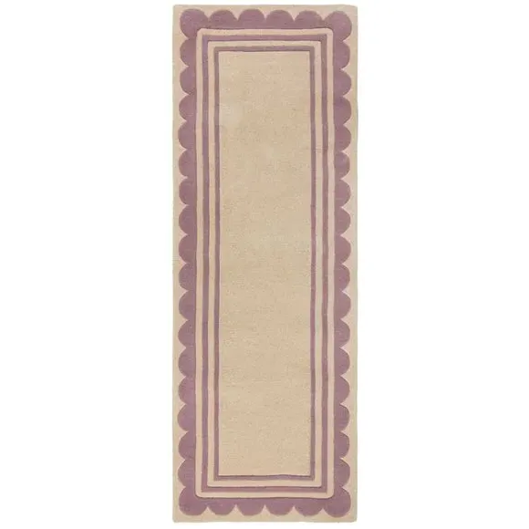 Scallop Border Wool Runner - Purple, Wool