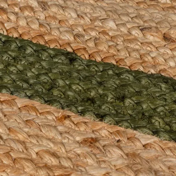 Scalloped Edge Rug - Green, Jute
