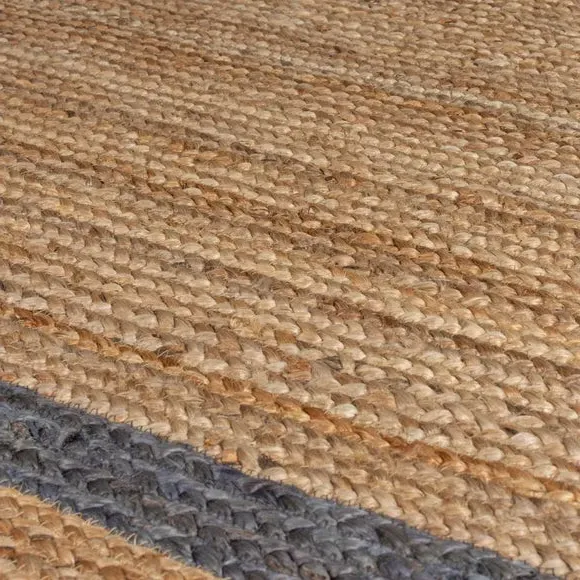 Scalloped Edge Rug - Grey, Jute