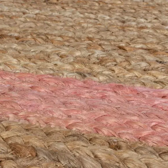 Scalloped Edge Rug - Pink, Jute