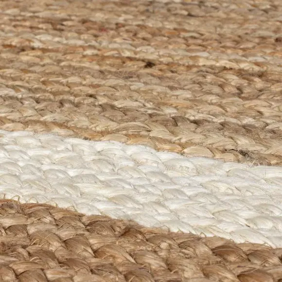 Scalloped Edge Rug - White, Jute