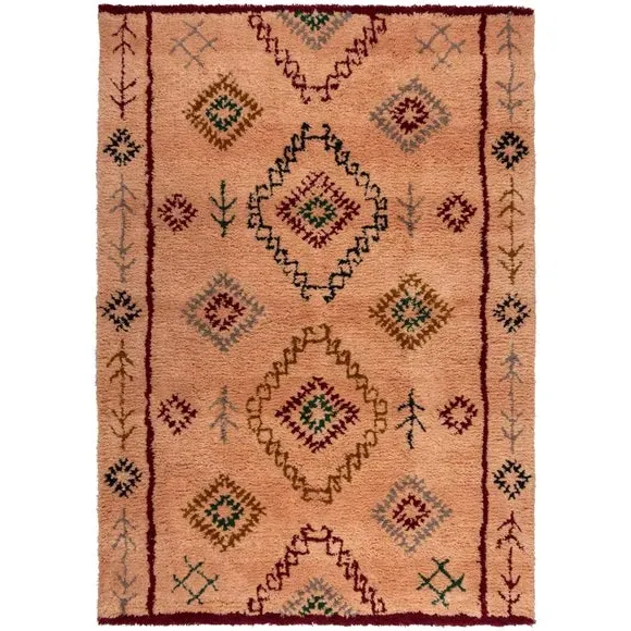 Shaggy Berber Rug - Pink, Wool