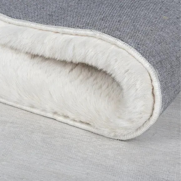 Shaggy Faux Fur Rug - Cream, Polyester