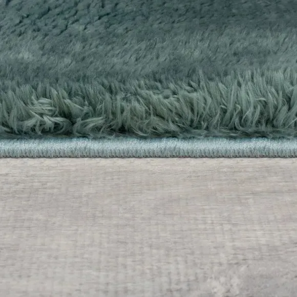 Shaggy Faux Fur Rug Machine Washable - Blue