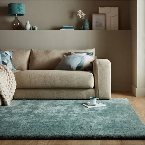 Shaggy Faux Fur Rug Machine Washable - Blue image