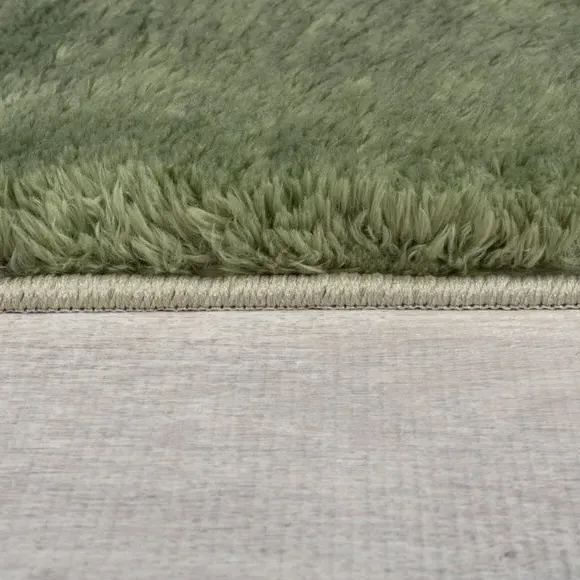 Shaggy Faux Fur Rug Machine Washable - Green
