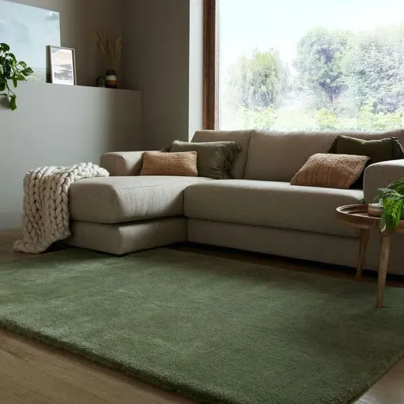 Shaggy Faux Fur Rug Machine Washable - Green
