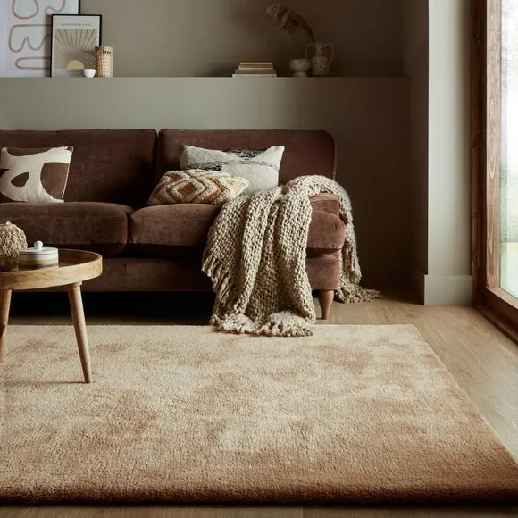 Shaggy Faux Fur Rug Machine Washable - Natural