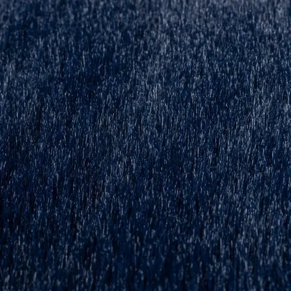 Shaggy Faux Fur Rug - Navy Blue, Polyester