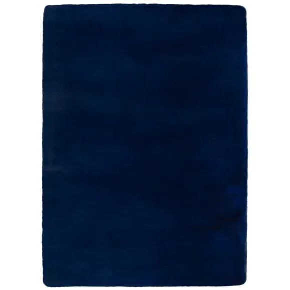 Shaggy Faux Fur Rug - Navy Blue, Polyester