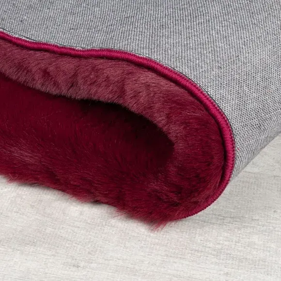 Shaggy Faux Fur Rug - Red, Polyester