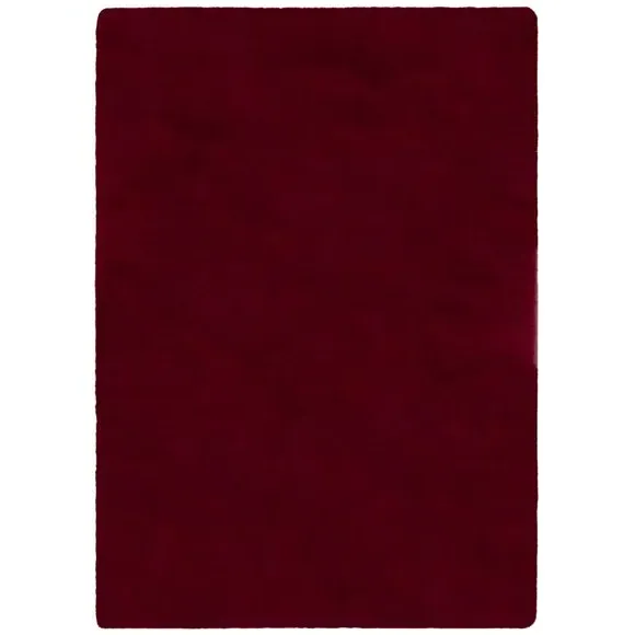 Shaggy Faux Fur Rug - Red, Polyester